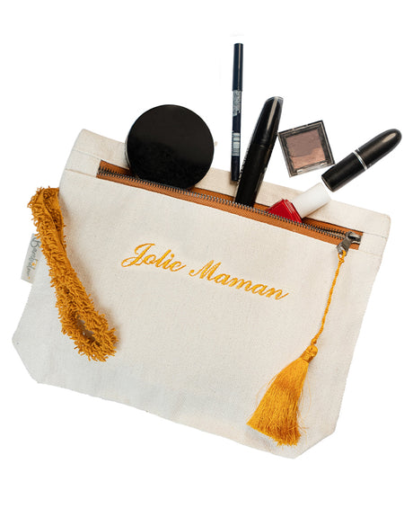 Bambidou Trousse en toile Jolie Maman Ocre