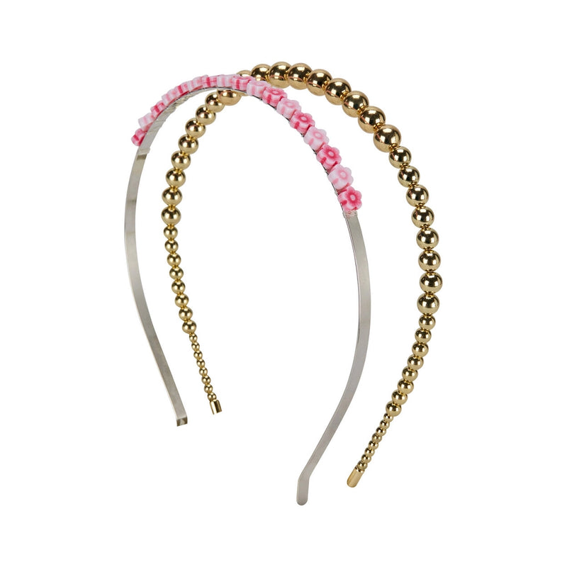 Pack of 2 Beaded Headbands Carter's - Gold & Pink