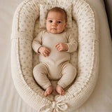 Baby Bulle Réducteur de Lit Blanc Cassé à Motif