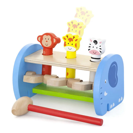 Viga Toys Jouet en Bois à Marteler avec Têtes d’Animaux – 18M+