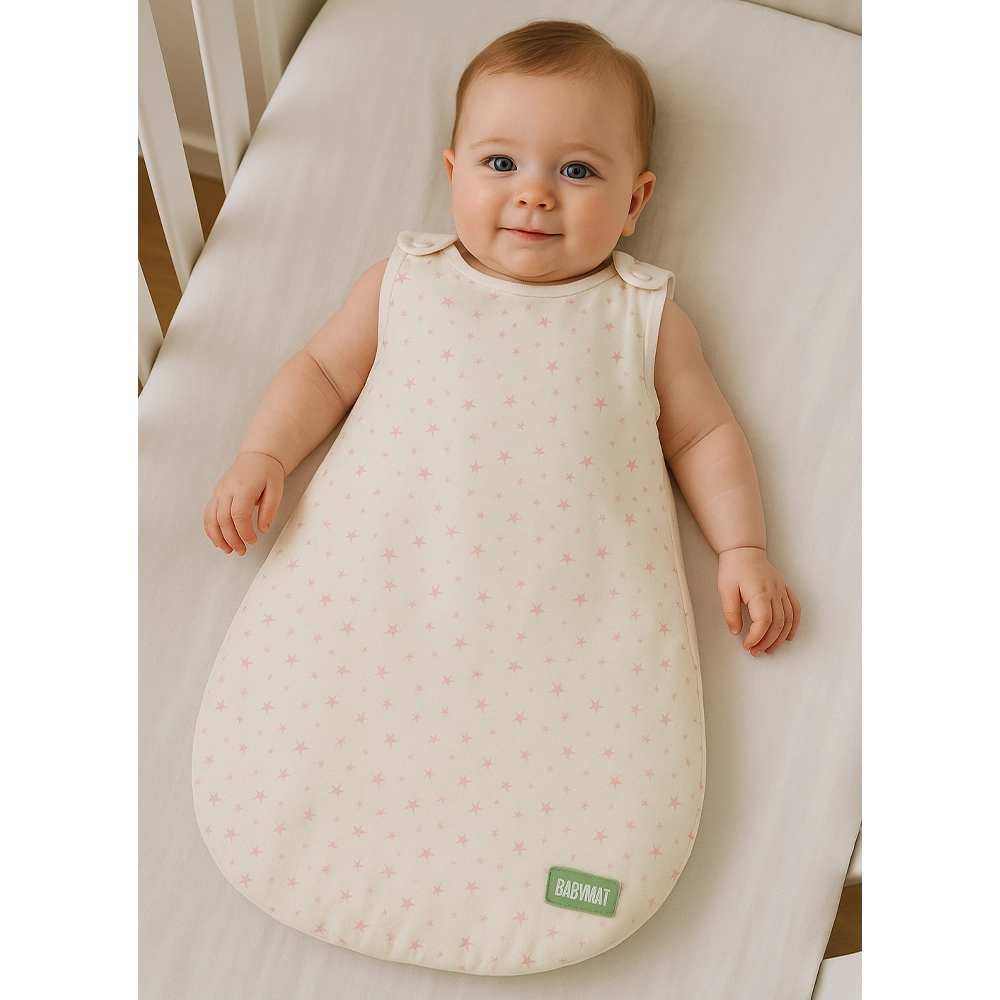 Babymat Gigoteuse Mi Saison - Blanc Aux Étoiles Roses