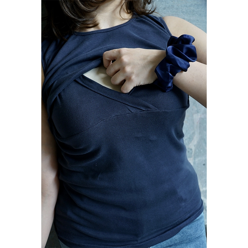 Bambidou Nursing Tank Top - Navy Blue