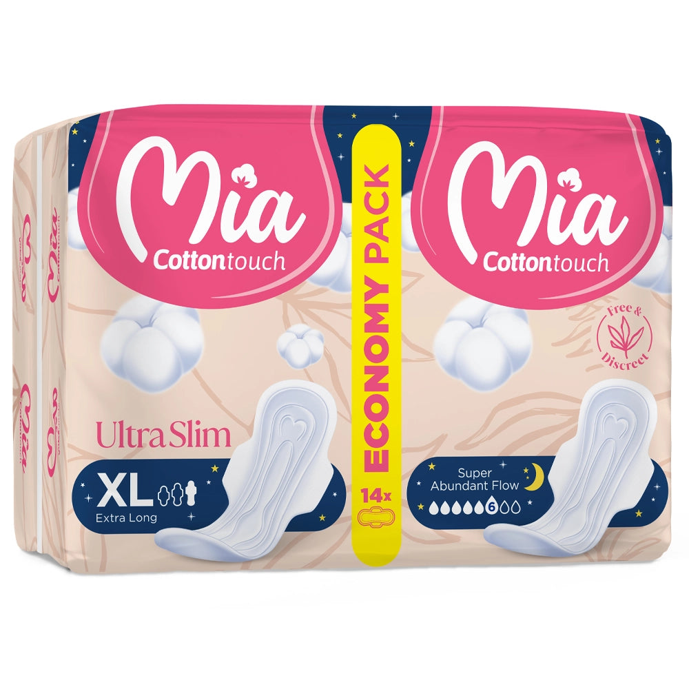 Mia Cotton Touch Ultra Slim Pack Extra Long (XL) Noche - 14 Unidades