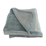 Couverture Double Face en Gaz de Coton - Vert Eau