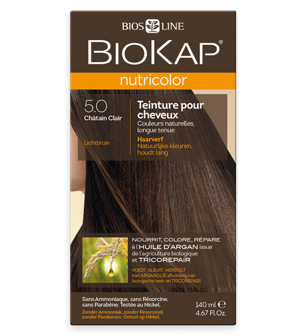 Coloration Biokap Nutricolor 5.0 Châtain Clair boîte