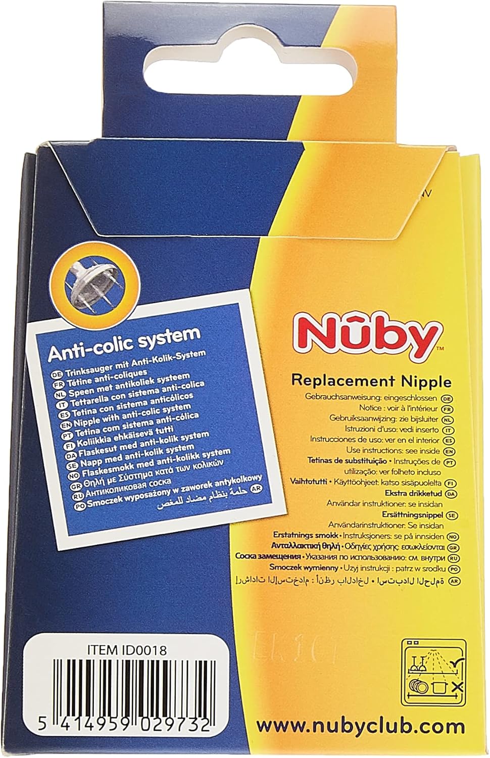 Nuby Pack de 2 Tetinas Anticólicos 1.2.3 Flow - 0m+
