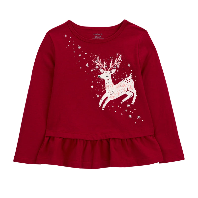 Carter's Long Sleeve T-Shirt - Red Reindeer
