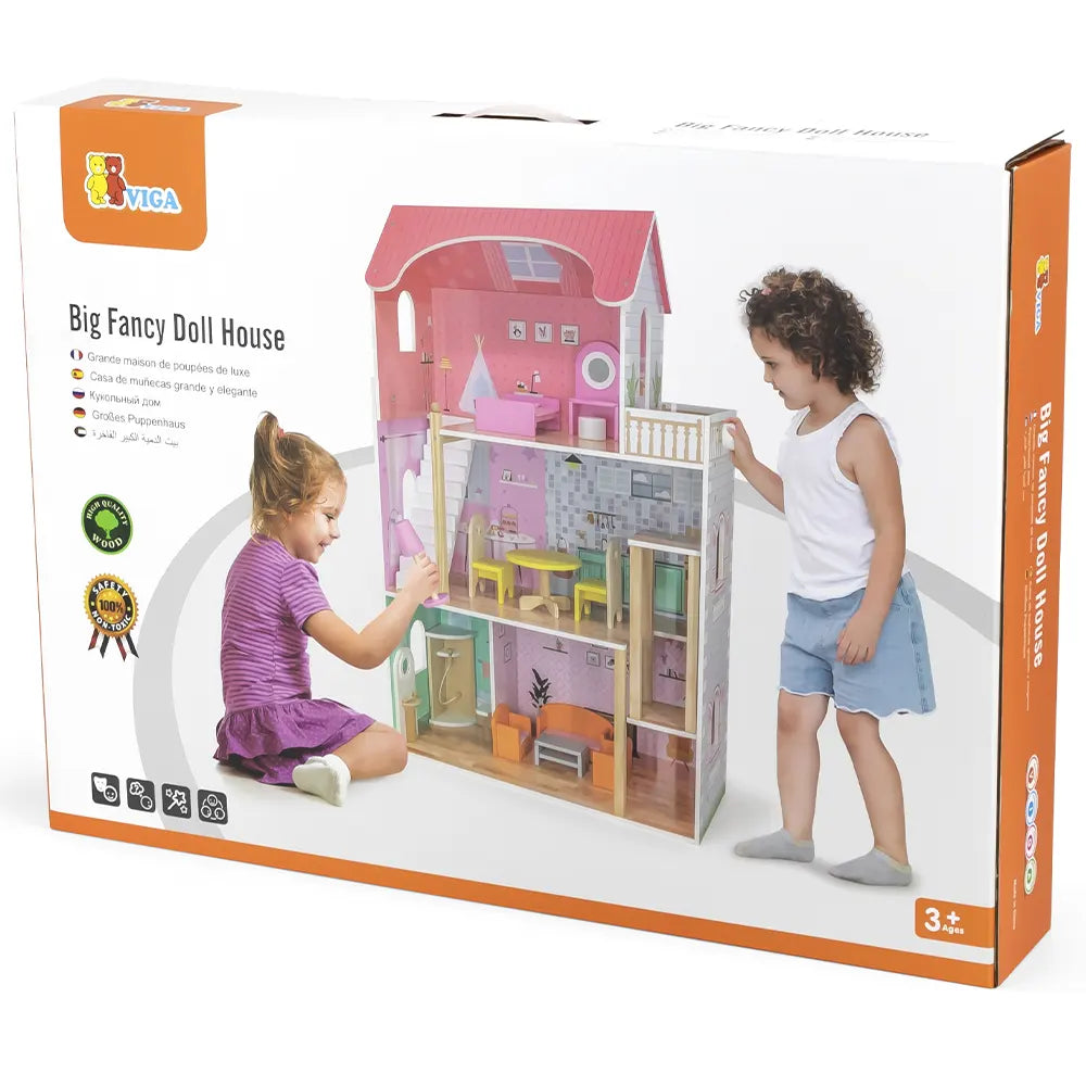 Viga Toys Elégante Grande Maison de Poupée 3A+