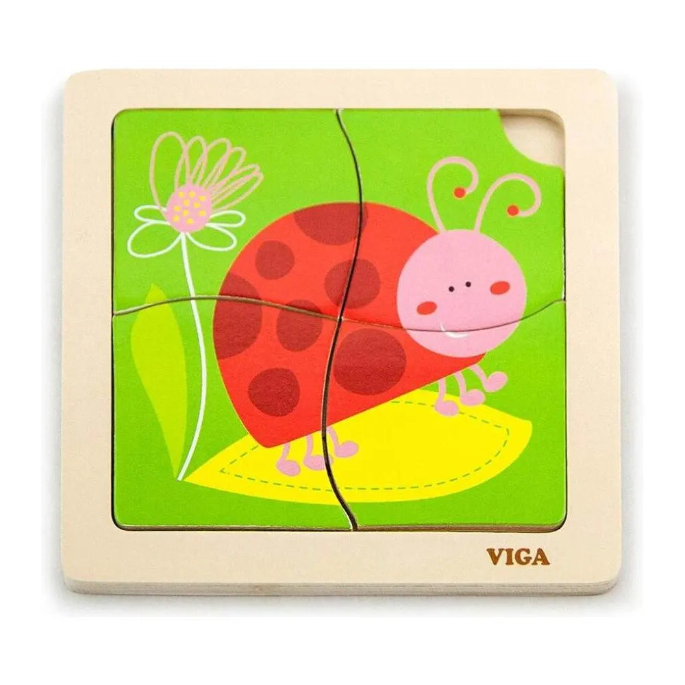 فيغا تويز بازل خشبي مسطح على شكل دعسوقة – +12 شهر