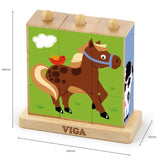 Viga Toys Puzzle Cube Empilable Farm 2A+