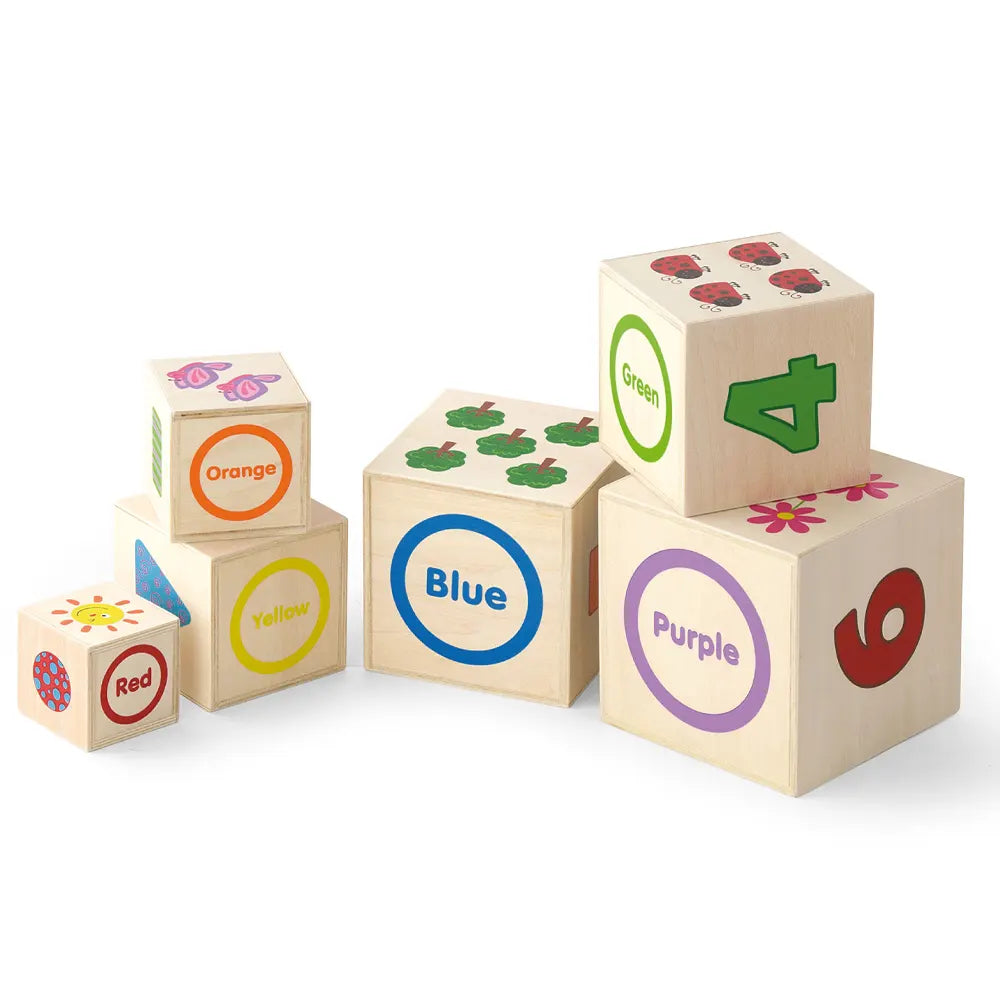 Viga Toys Wooden Number Tower Blocks – 12M+