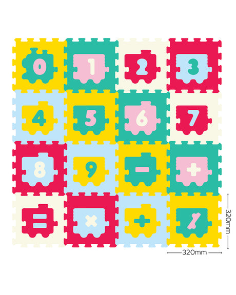 Sunta Tapis Puzzle Train à Numéros 16 Pièces - Multicolore