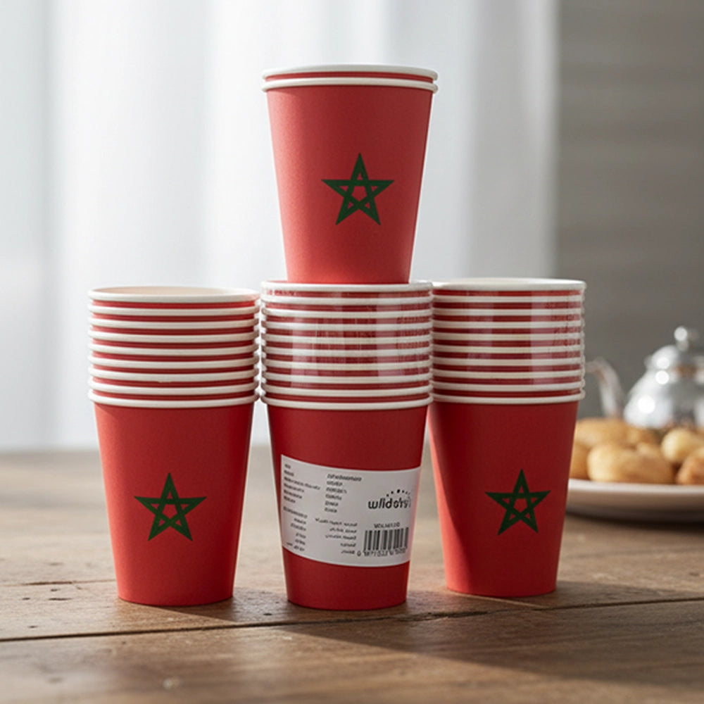 Lote de 10 Vasos – Bandera de Marruecos