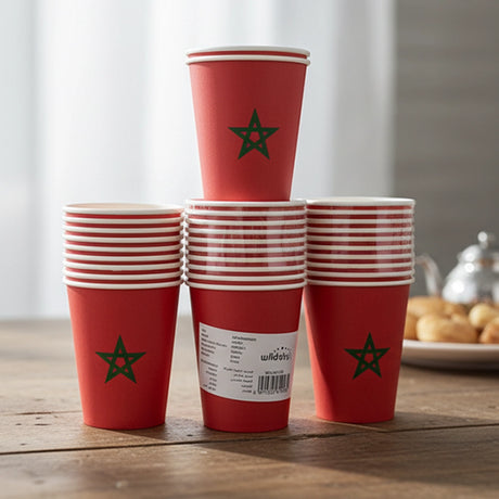 Lote de 10 Vasos – Bandera de Marruecos