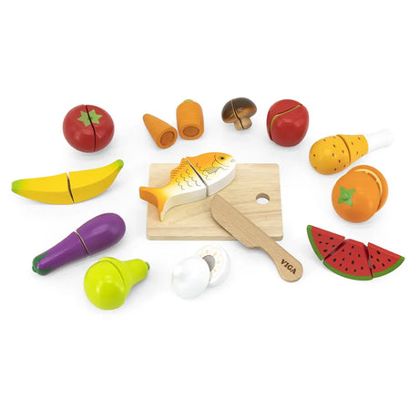 Viga Toys Ensemble de Coupe d'Aliments 18M+