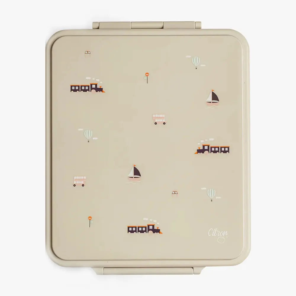 Large Lunchbox with Insulated Food Jar Citron - Vehicles