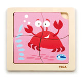 فيغا تويز بازل خشبي مسطح على شكل سلطعون – +12 شهر