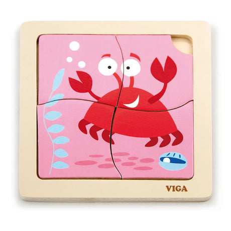 فيغا تويز بازل خشبي مسطح على شكل سلطعون – +12 شهر