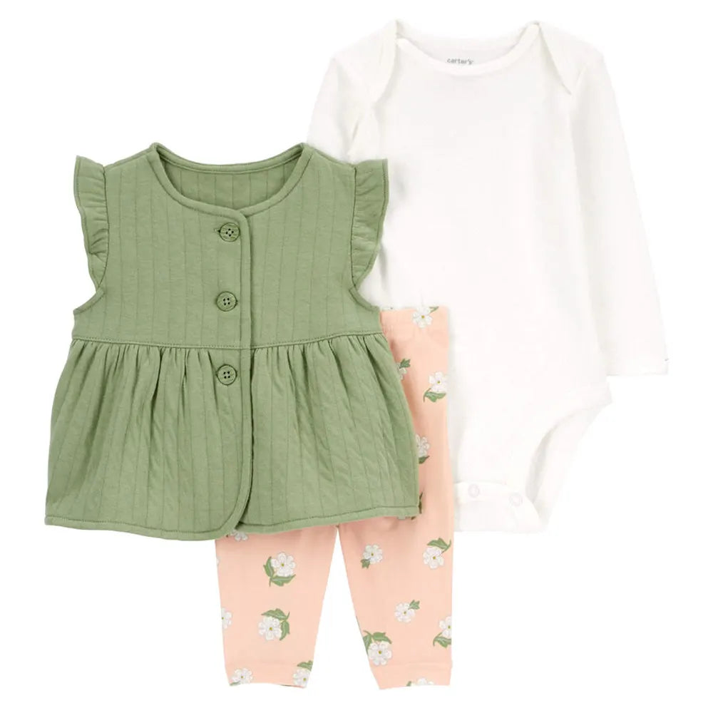 Ensemble 3 Pièces Carter's - Olive & Rose