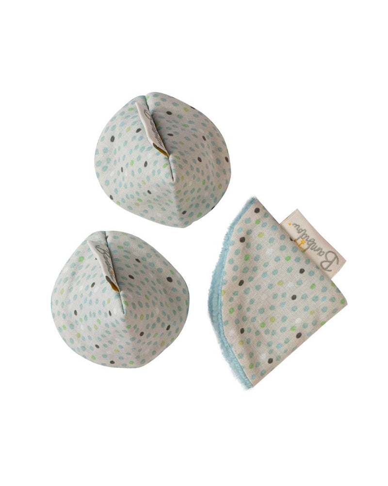 Bambidou Lot de 3 Tipi Pipi - Pois Bleu