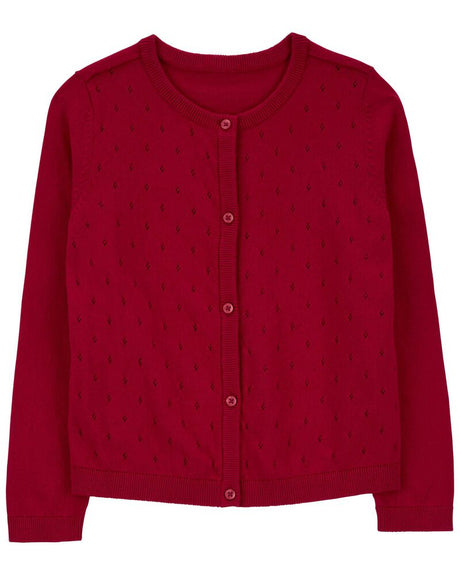 Cardigan En Tricot Pull Pointelle Carter's - Rouge