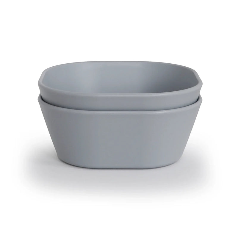 Mushie Ensemble de 2 Bols de Vaisselle Carré - Gris
