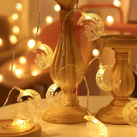Guirlande Lumineuse LED avec Boîtier à Piles - Lune Transparente