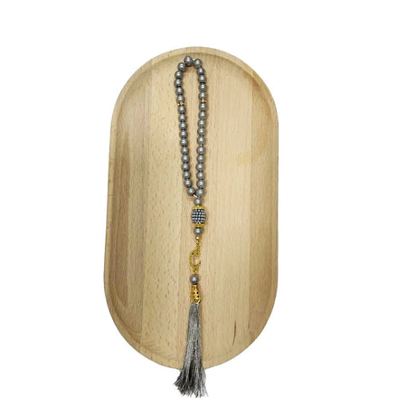 Petit Chapelet Musulman Tasbih Perles - Gris