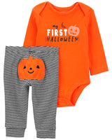 Ensemble 2 Pièces Ma Première Tenue d'Halloween Bébé Carter's - Orange & Noir