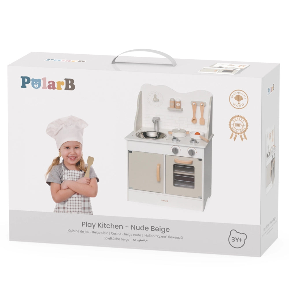 Viga Toys PolarB Cuisine avec Ustensiles 3A+ - Beige Nude