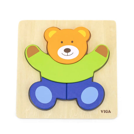 فيجا تويز بازل مكعبات خشبية - دب صغير