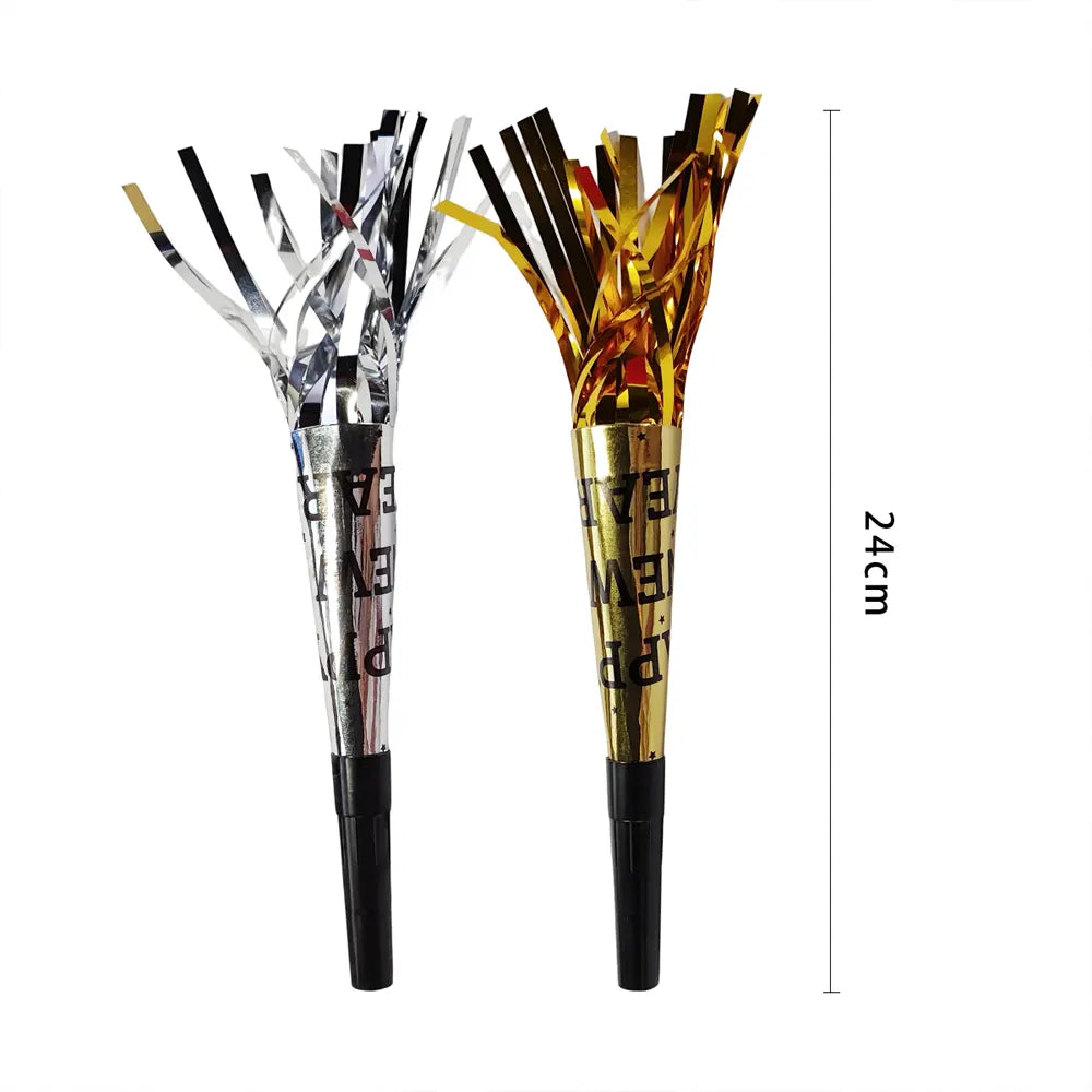 Pack de 4 sifflets de fête Happy New Year 18 cm - vue 5