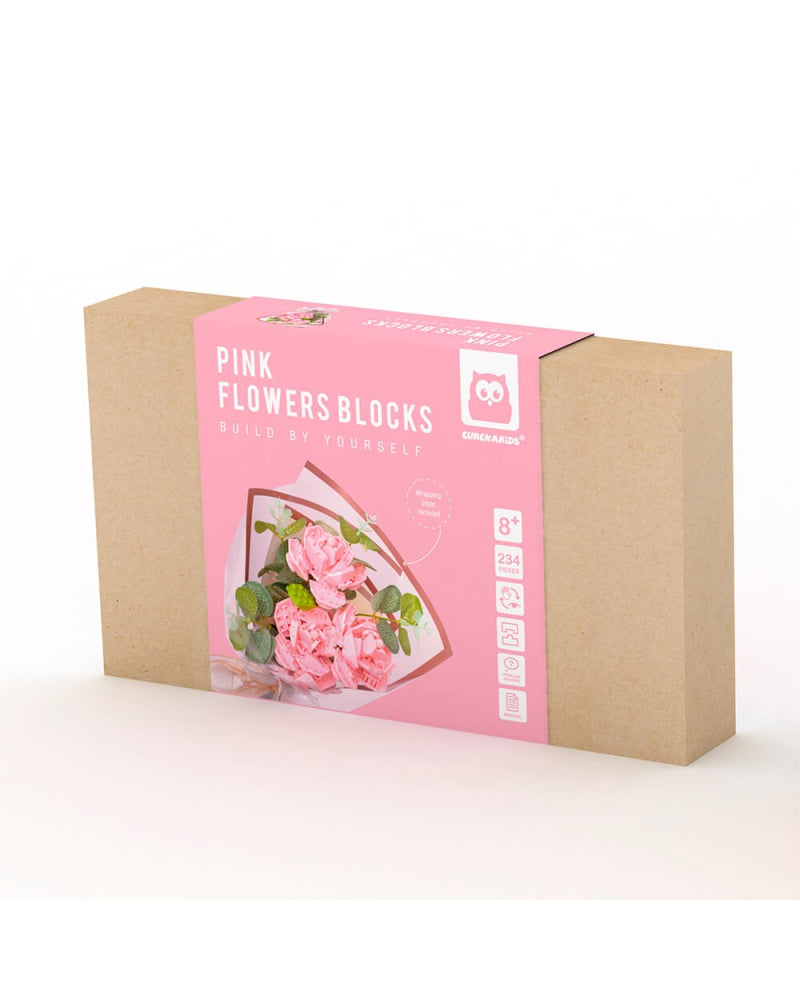 Eurekakids DIY Bouquet de Fleurs Roses À Construire En Blocs - 8A+