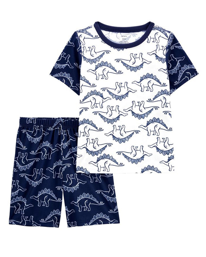 Pyjama 2 Pièces En Jersey Dinosaure Carter's - Bleu