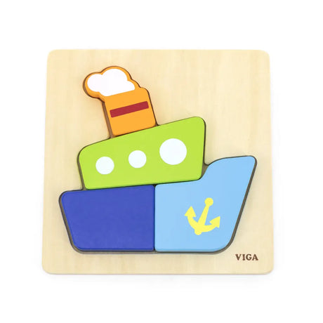 فيجا تويز بازل مكعبات خشبية - قارب