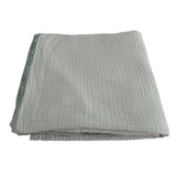 Couverture Double Face en Gaz de Coton - Vert Eau