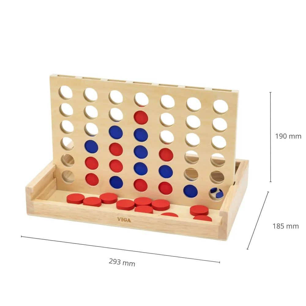 Viga Toys Juego Clásico 4 en Raya de Madera - 3A+