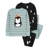 Pyjama 4 Pièces en Coton Carter's - Penguin