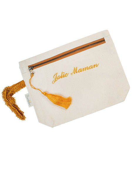 Bambidou Trousse en toile Jolie Maman Ocre