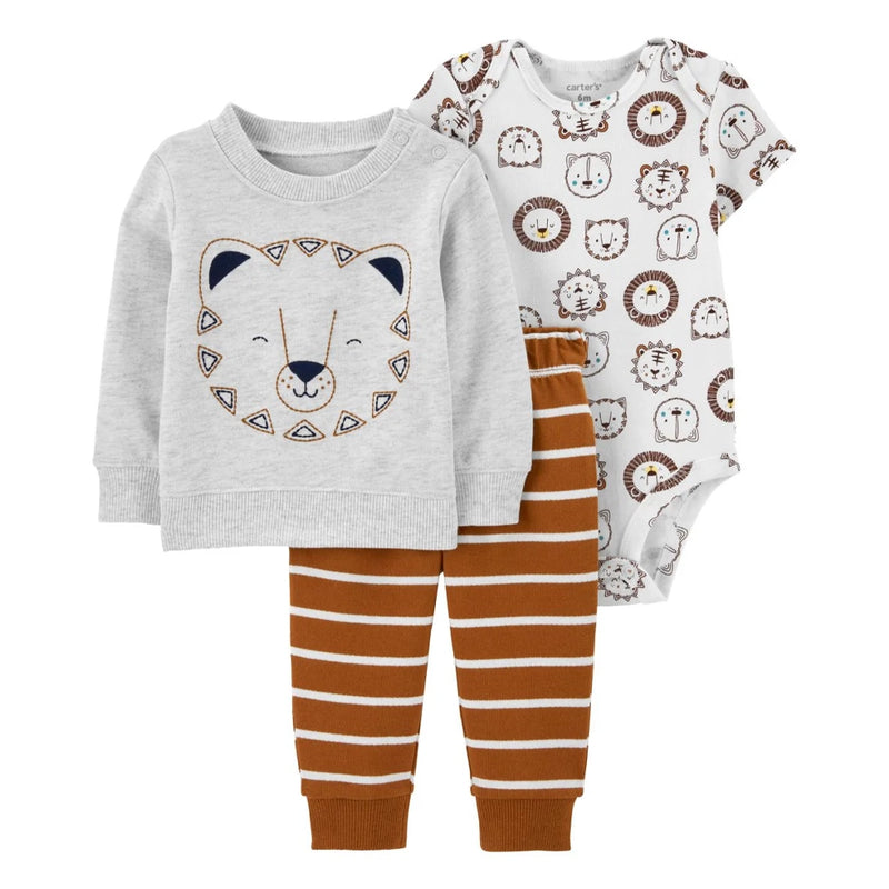 Carter's Baby 3-Piece Set - Gray & Brown