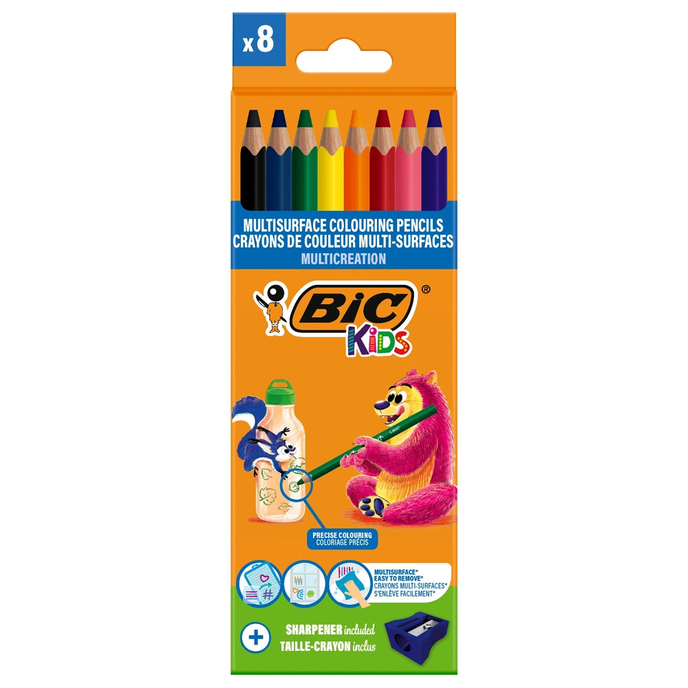 Bic Kids Multisurface Boîte de 8 Crayons de Couleur
