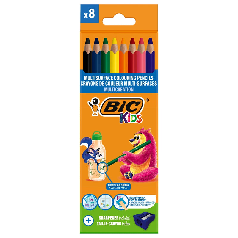 Bic Kids Multisurface Boîte de 8 Crayons de Couleur