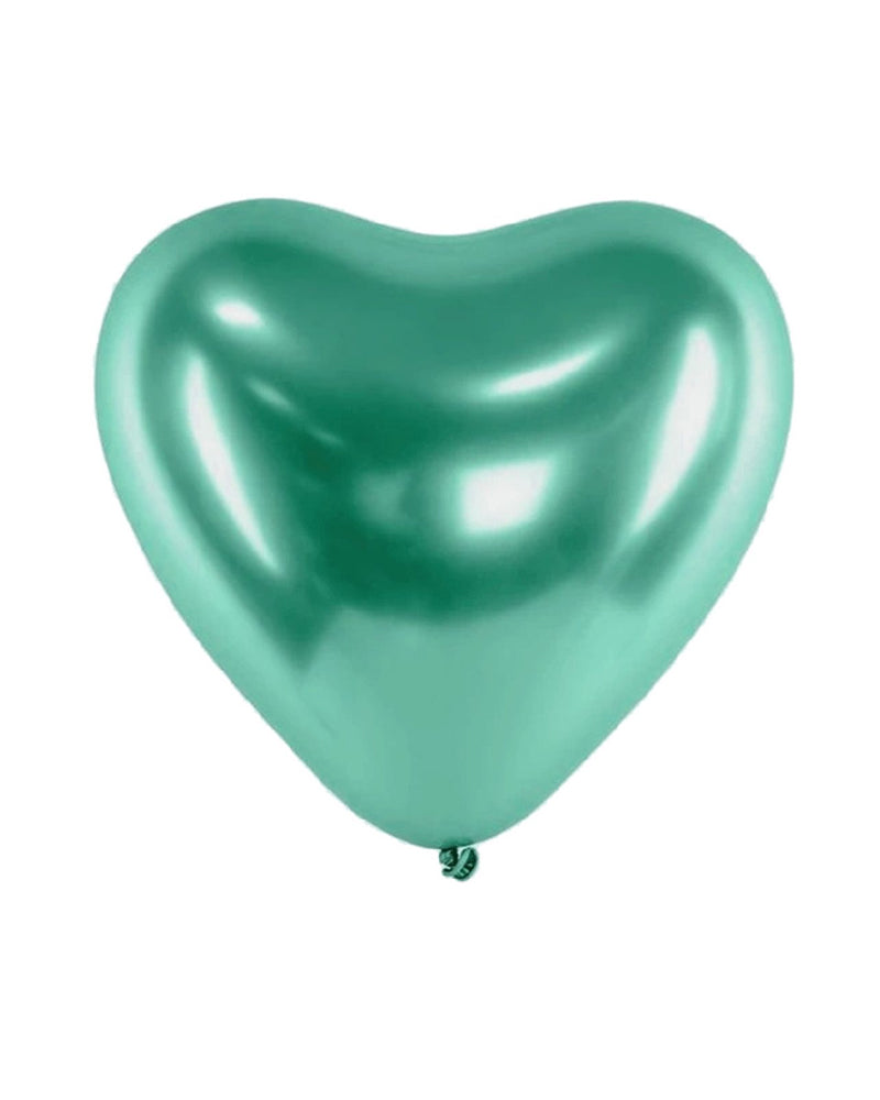 Ensemble de 50 ballons en sous forme cœur - Vert