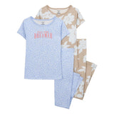 Ensemble de 4 Pièces de Pyjamas en Coton - Bleu & Kaki