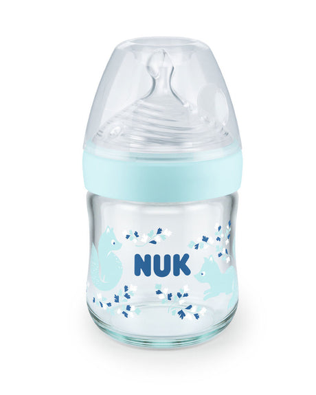 Biberon En Verre Nature Sens 120ml NUK - Bleu Ciel