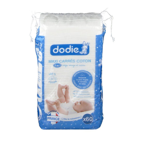 Cuadrados maxi de algodón Dodie 3 en 1 60 piezas