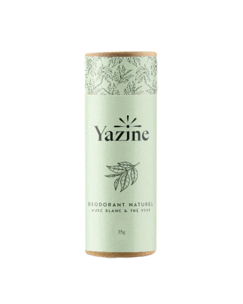 Yazine Déodorant Naturel Au The Vert & Musc Blanc - 35g