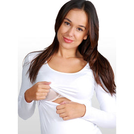 BébéYo Pull d’Allaitement Manches Longues - Blanc