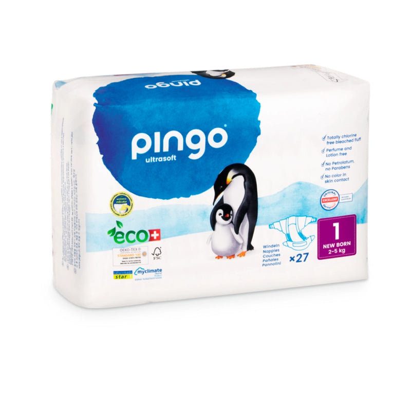 Couches Écologiques Pingo Taille 1 - (2-5Kg) 27 Unités