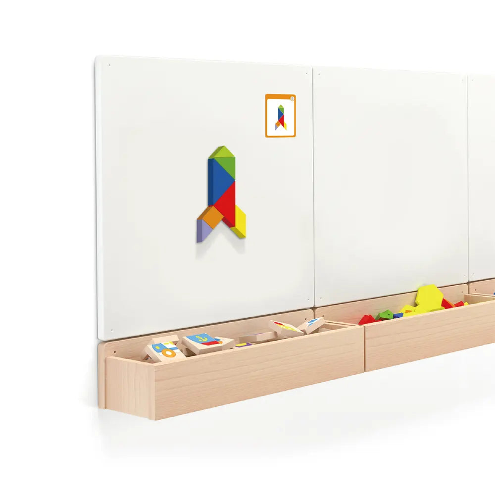 Viga Toys Tangram Magnétique en Bois 35 Pièces - 3A+